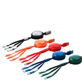 3-in-1 Retractable USB Charging Cable – Micro USB, Type-C, 2.4A Fast Charger Cord Charge Hub X